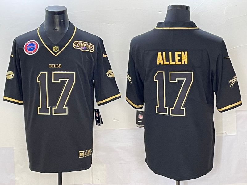 Men 2025 Buffalo Bills #17 Allen Black Gold Nike Limited NFL Jersey style 7222->buffalo bills->NFL Jersey